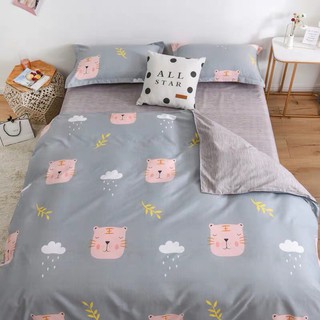 SET COMBO 4 MÓN CHĂN GA GỐI 1M6X2M COTTON NHẬP MẪU ĐẦU HỔ