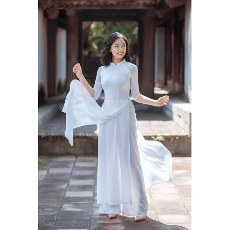 Áo dài nữ ⚡ FREESHIP ⚡Áo dài trắng học sinh 4 tà đẹp vải chifon chính phẩm hàng thời trang cao cấp