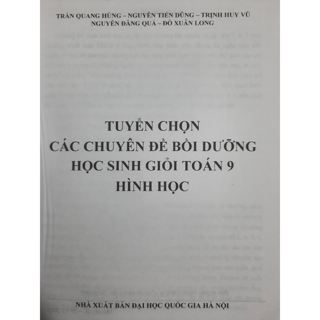 Sách - Tuyển chọn các chuyên đề bồi dưỡng học sinh giỏi Toán 9 Hình Học