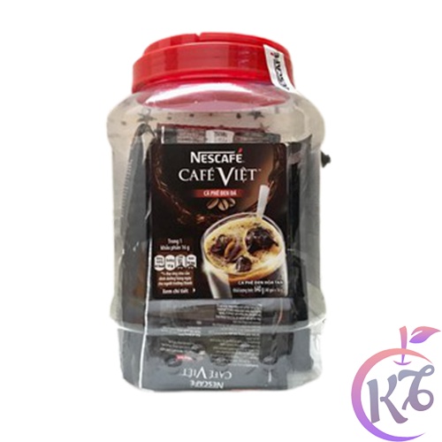 Combo 2 hũ Nescafe Việt đen đá hũ nhựa 40 gói x 16g Tặng 4 gói Nescafe đỏ 3in1 (17g) - cà phê Việt, cafe đen đá hòa tan