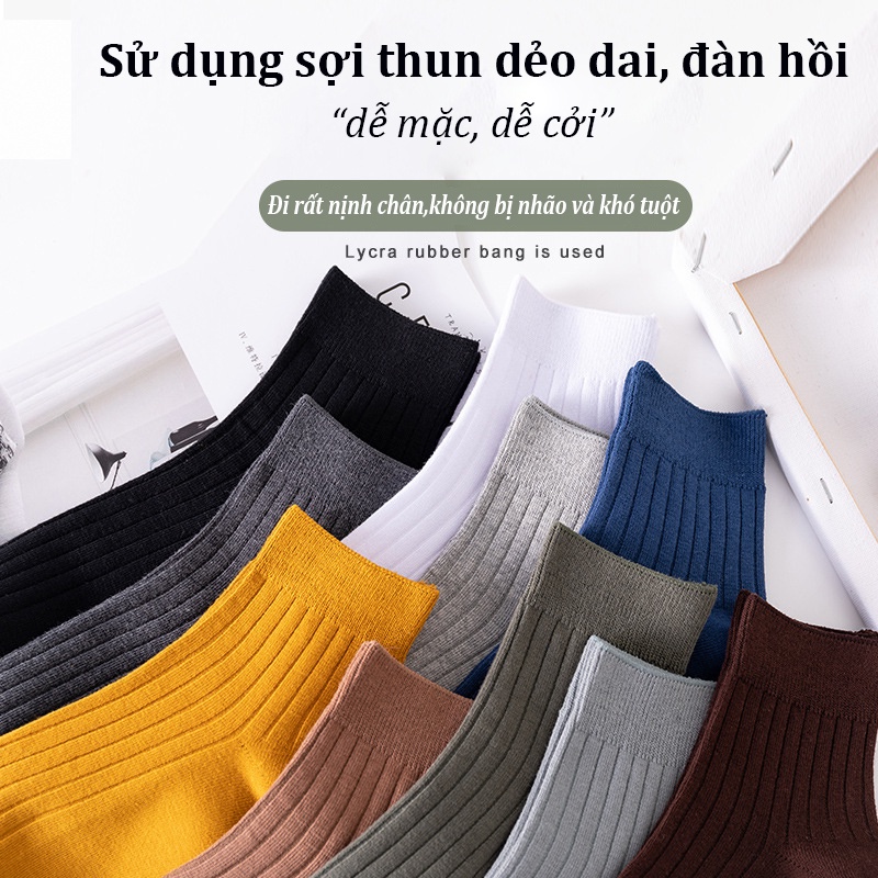 Tất nam cao cấp sợi tre Bamboo,Tất vớ nam nữ- Dạng cổ trung - Thương hiệu Việt