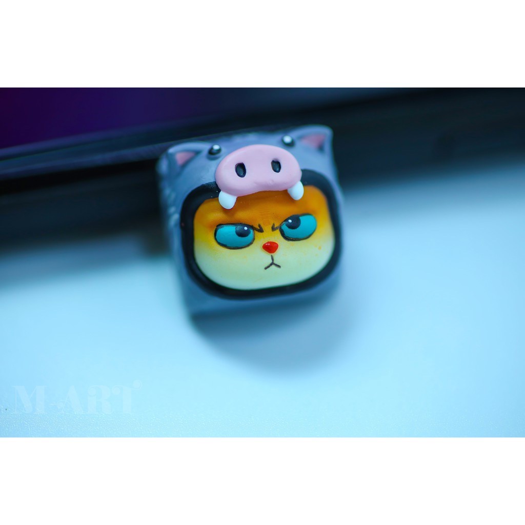 Keycap - Nút Bàn Phím Gaming - Nút Bàn Phím Cơ Mặt Mèo Hờn Dỗi  - Heo Rừng - KC017