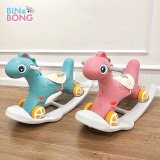 NGỰA ĐẠI BẬP BÊNH BÁNH XE 2 in 1 vừa chòi vừa ủnCÓ NHẠC LOẠI TO3