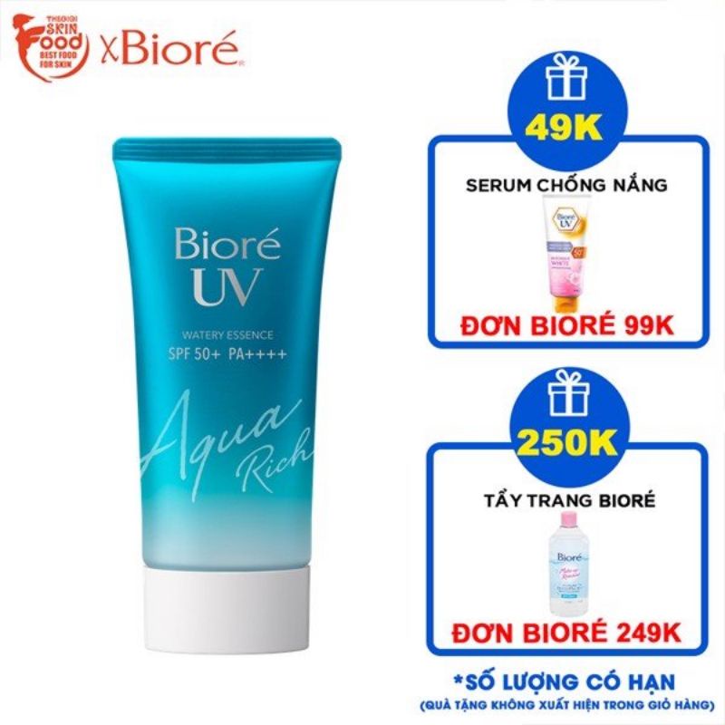 Kem Chống Nắng Dưỡng Ẩm Bioré UV Aqua Rich Watery Essence SPF50+/PA++++ 50g