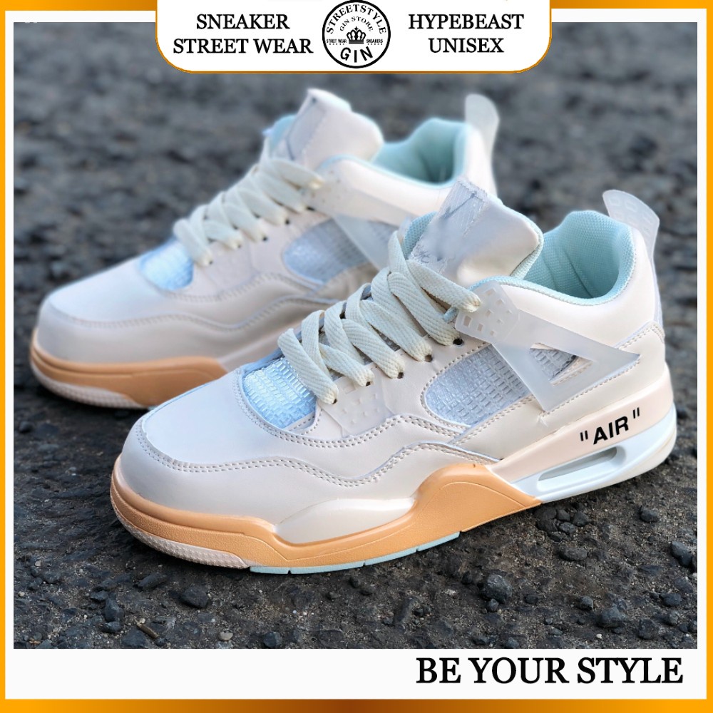 GIÀY SNEAKER JODAN 4 OW UNISEX độn đế hot phong cách retro ulzzang đẹp cá tính - GIN STORE