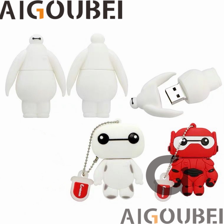 [Spot &amp; COD] USB 2.0 Silicone Cartoon Dễ thương Big White Armor Big White Phiên bản Q Big White Thích hợp cho Máy tính xách tay Ổ đĩa Lightning Ổ đĩa USB di động 1GB 2GB 4GB 8GB 16GB 32GB 64GB 128GB