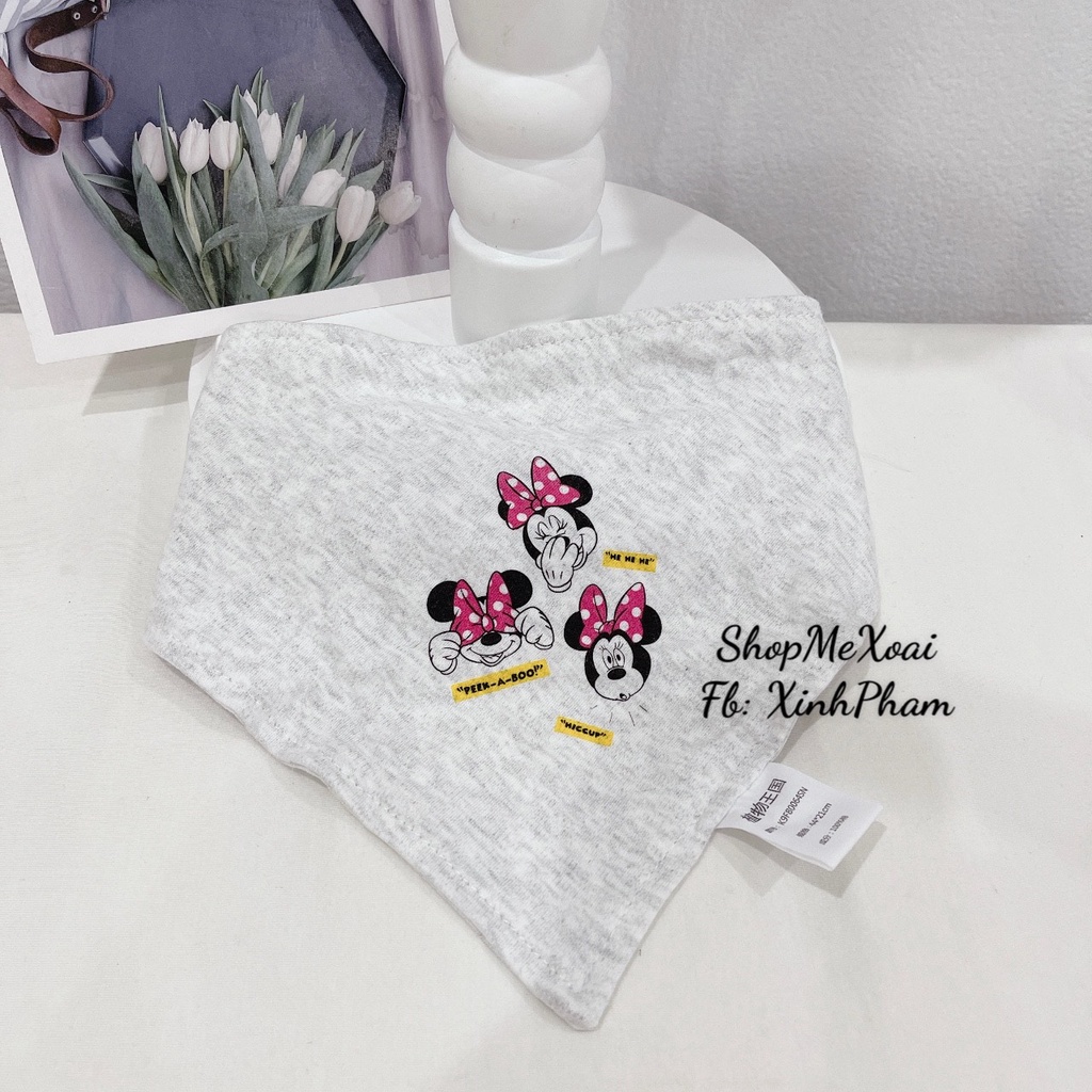 Yếm Quàng Cổ Mickey size 0 - 24M màu xám họa tiết mickey chấm bi
