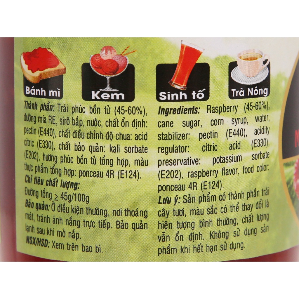 Mứt phúc bồn tử Preserves Golden Farm (210g)