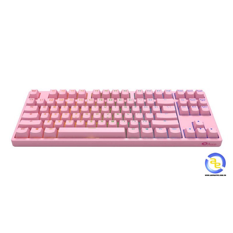 Bàn phím cơ AKKO 3087s RGB (Màu Hồng) Switch Blue/Orange/Pink