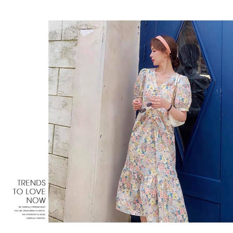 Váy hoa nhúm ngực s o s vnxk