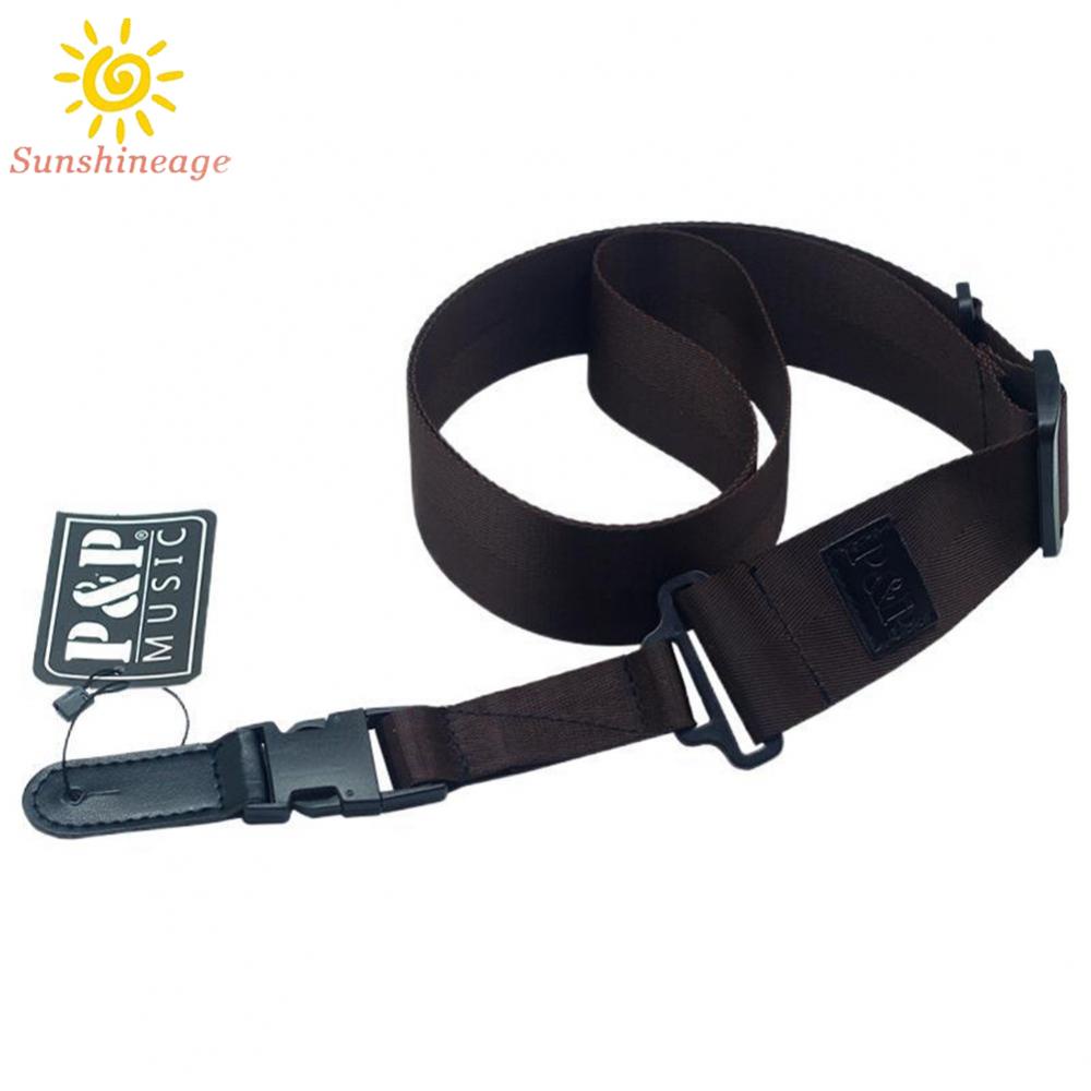 SUNAGE- ~Guitar Strap Brown Elastic Fashion Long Strong Durable Nylon Guitar Belt【SUNAGE-HOT Fashion】