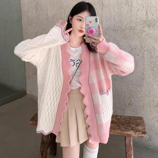 Áo khoác cardigan dệt kim phong cách Hàn Quốc thiết kế mới dành cho nữ 2021