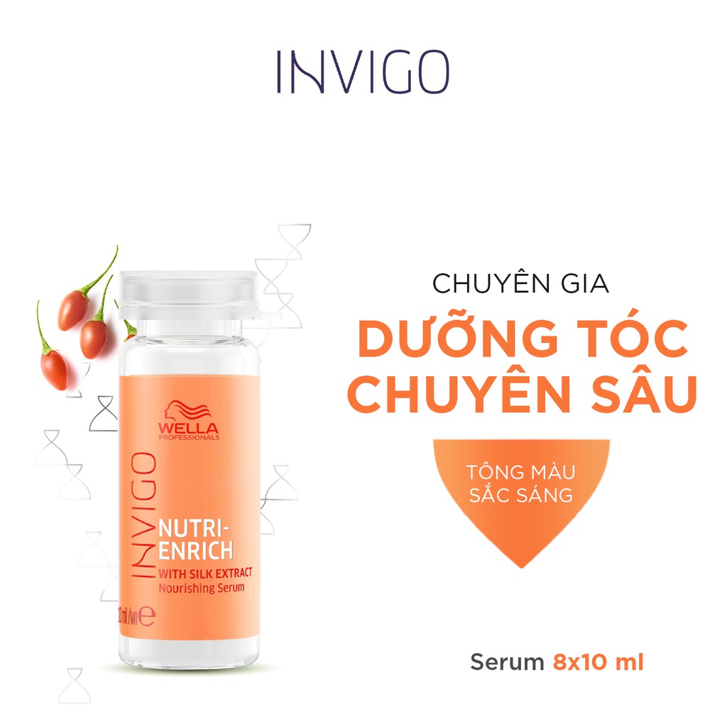 Serum Wella Invigo Tăng Cường Dưỡng Chất, Phục Hồi Tóc Khô Xơ Nutri Enrich Nourishing Serum 8x10ml