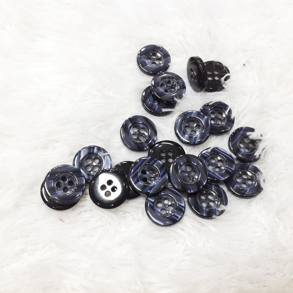 Nút áo 3d cúc vân sáng xà cừ khuy sơ mi in chữ đính kết trang phục đẹp size 1.5cm