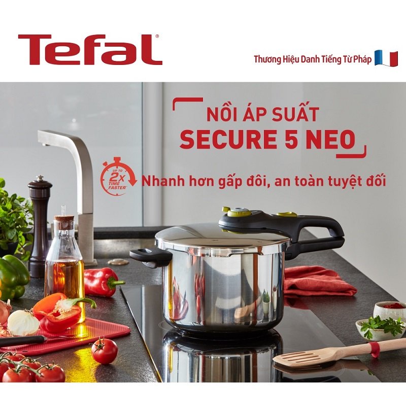 Nồi Áp Suất Cơ Inox Tefal Secure 5 Neo 6L