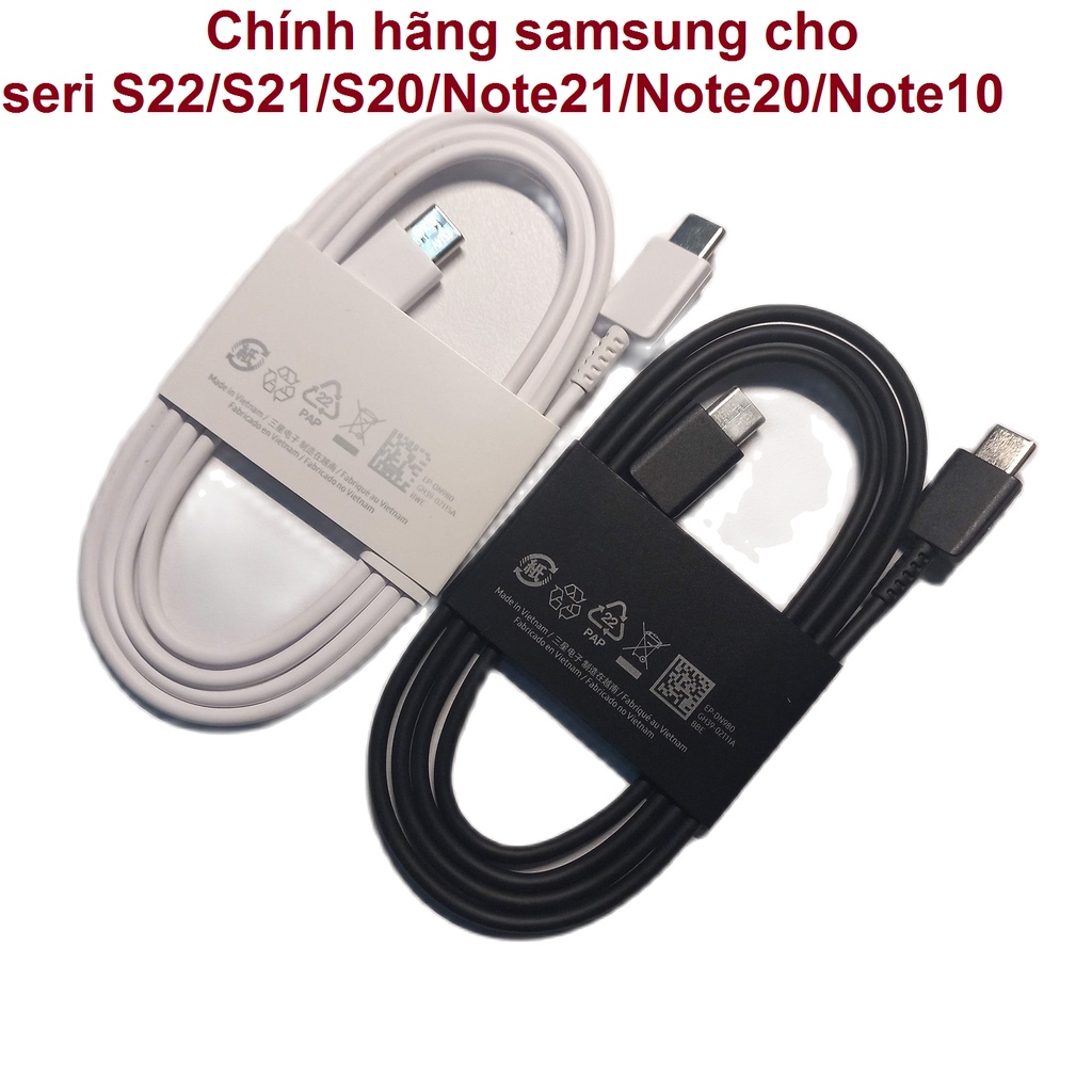 Cáp Samsung USB C to C chosamsung galaxy fold 4 3 2, flip 4 3 2, S22/S21 ultra/S20/S20 plus/Note 21 EP-DN980 GH39-02111A