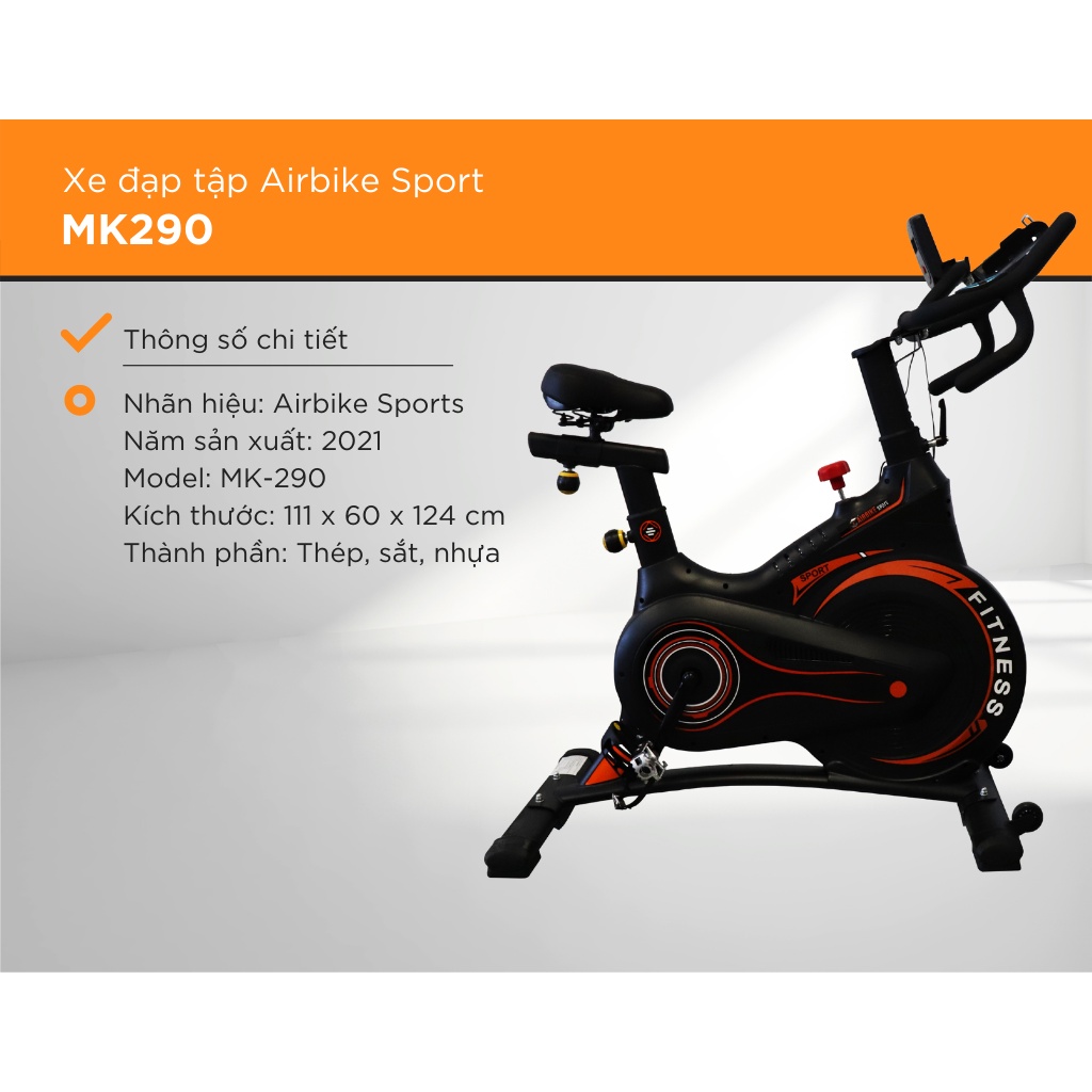 Xe đạp thể dục phanh từ trường Airbike Sport MK290