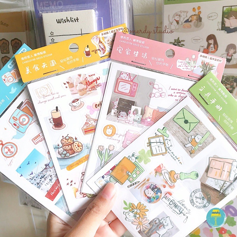 Set 3 tấm sticker cute hình dán sổ tay chủ đề Mùa Thảnh Thơi