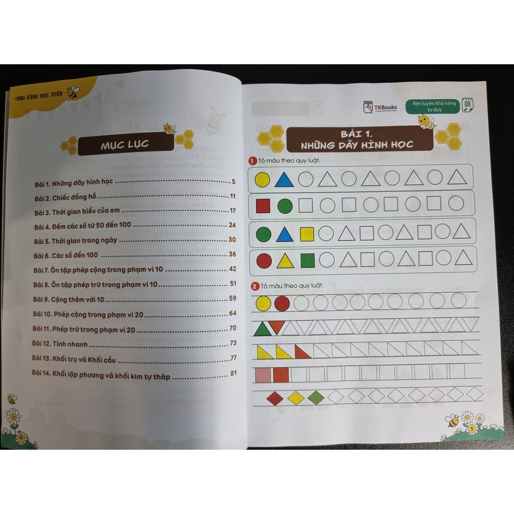 Sách Ong Vàng Học Toán Dành Cho Trẻ 4 - 6 Tuổi Combo, Lẻ Tùy Chọn MCTKCB