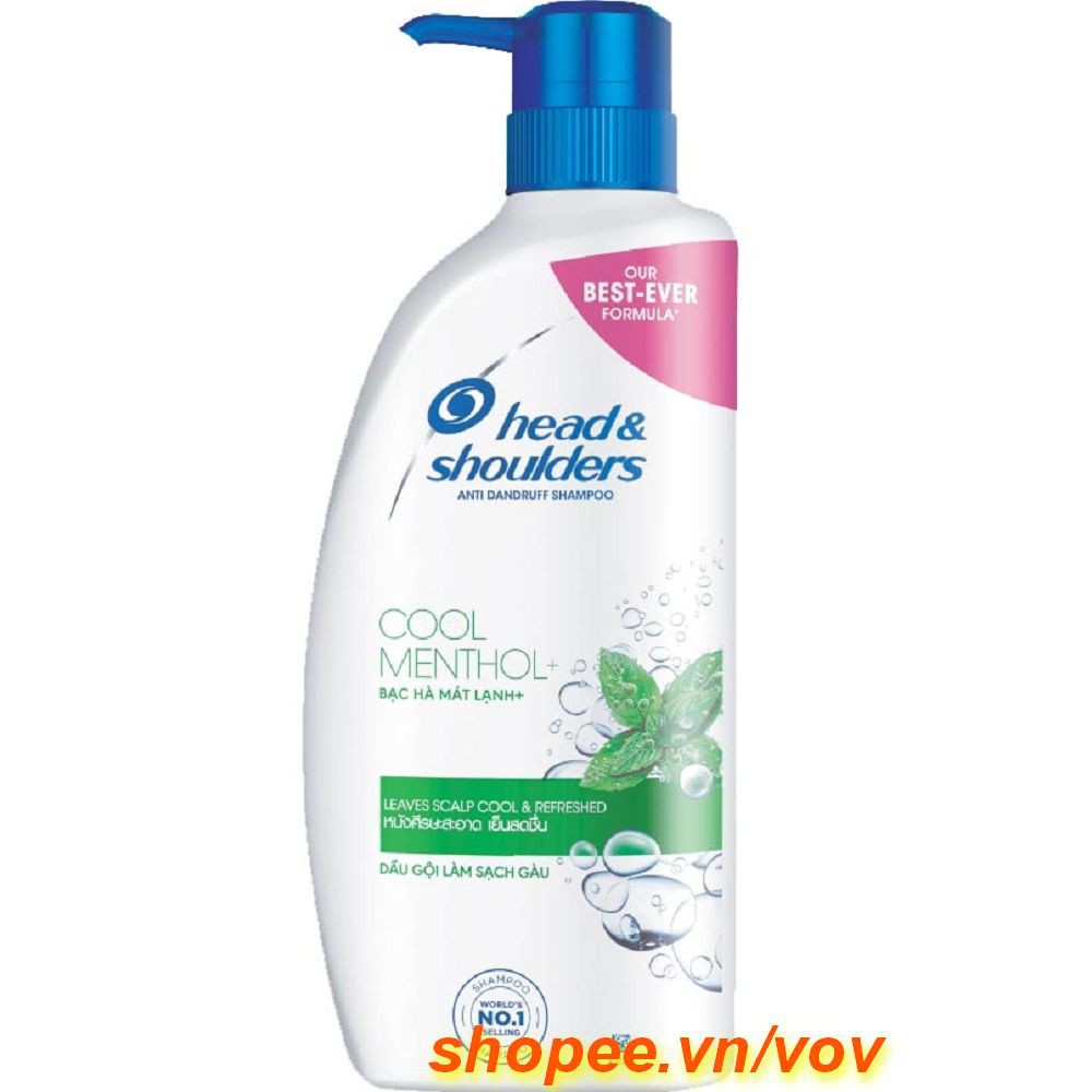 Dầu gội trị gàu 850ml Head & Shoulders Cool Menthol Công thức tinh dầu bạc hà mát, 100% chính hãng, vov cung cấp và bảo