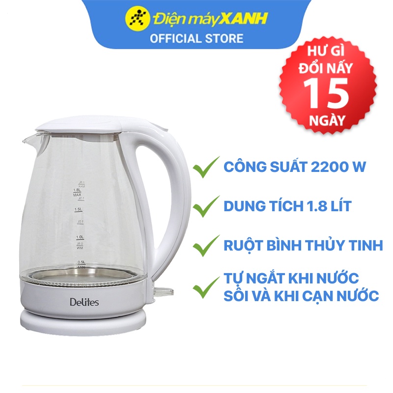 Bình siêu tốc Delites 1.8 lít ST18G02