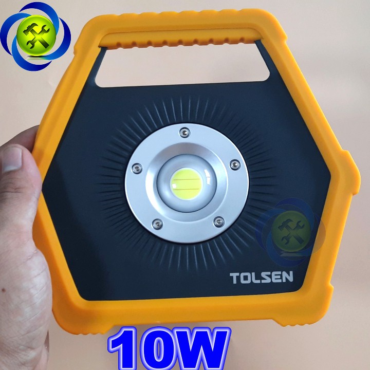 Đèn Led sạc làm việc 10W TOLSEN 60055 vàng đen pin sạc