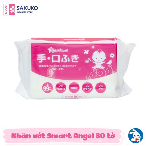 Khăn ướt NISHIMATSUYA Smart Angel - Màu hồng 80 tờ