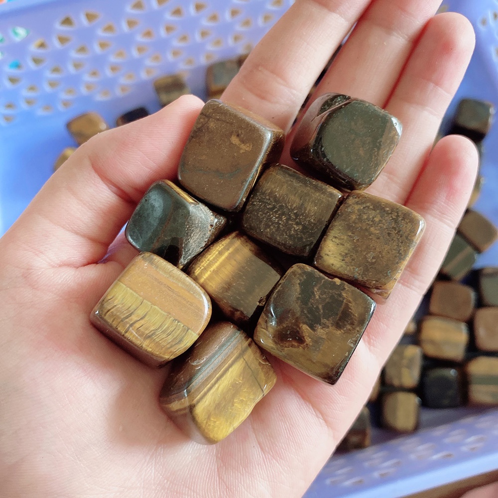 Đá Thanh Tẩy Viên Vuông Loại To Tiger Eye DA31-2