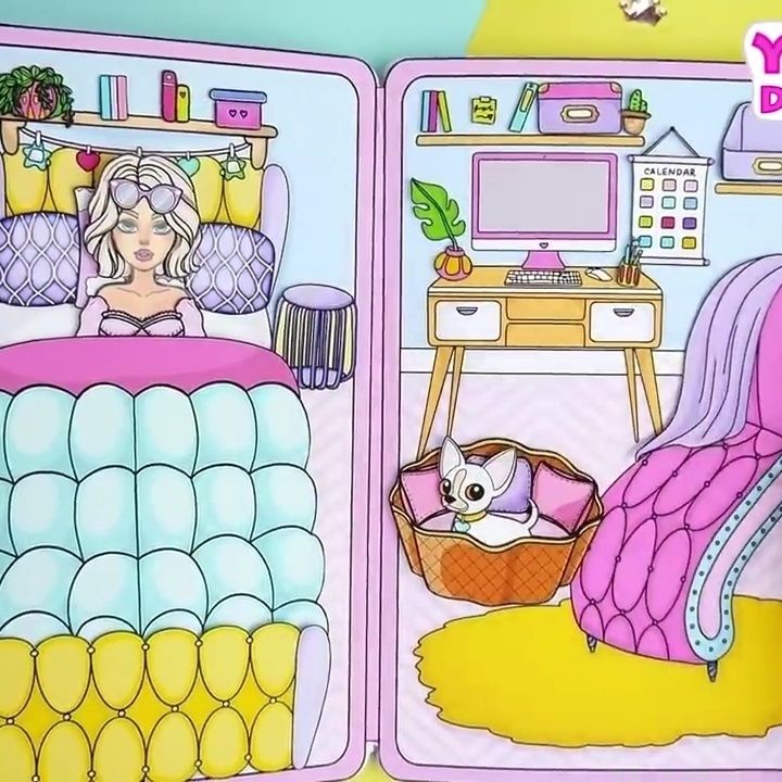 Công chúa Ăn mặc Thay đổi quần áo Stickers Stereo Stickers Nhà búp bê mới  Búp bê Trang chủ thủ công DIY Đồ chơi tự chế Trò chơi sách yên tĩnh Bàn chơi vui nhộn