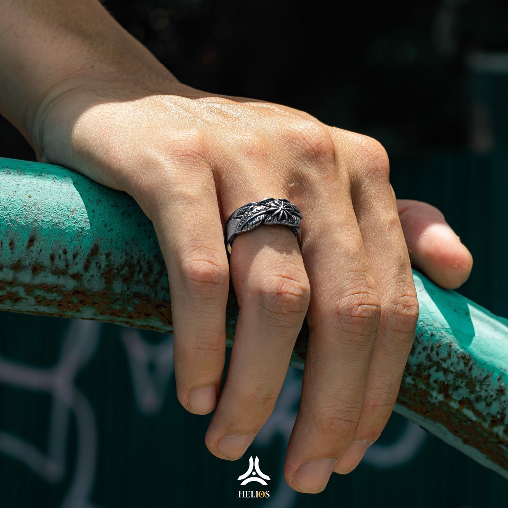 Nhẫn thời trang nam Helios Leaf Gothic