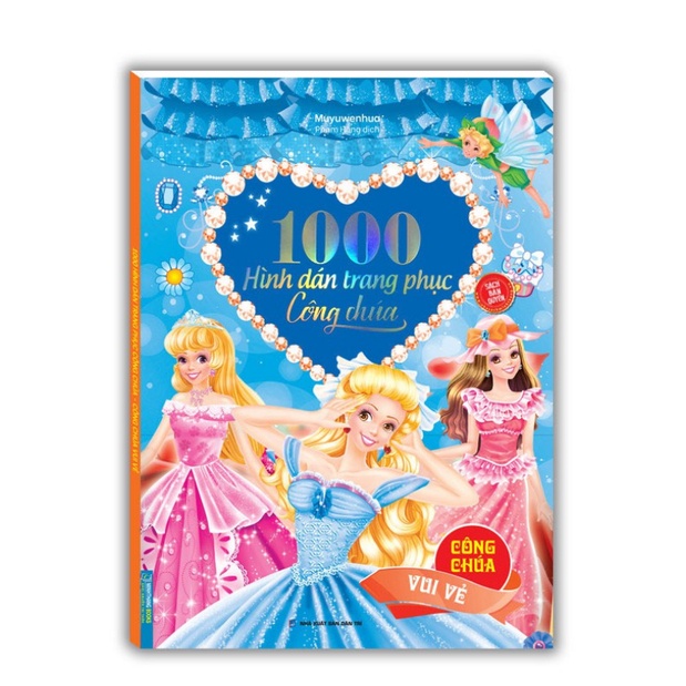 Sách - Combo 1000 hình dán trang phục công chúa ( Hoa Lệ , Hoàn Mỹ , Vui Vẻ , Thông Minh)