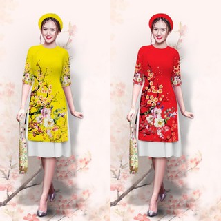 GIÁ XƯỞNG - Áo dài cách tân lụa in 3D ( áo kèm váy)