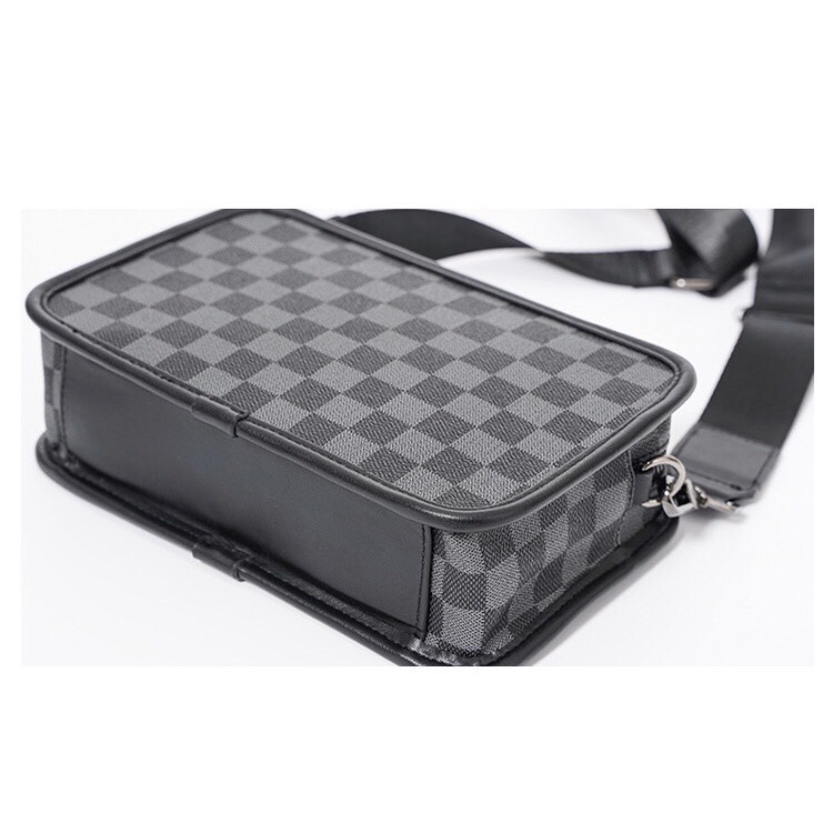 Túi xách đeo chéo nam, túi xách nam đeo ngực kiểu dáng vuông caro chống nước PA38 | BigBuy360 - bigbuy360.vn