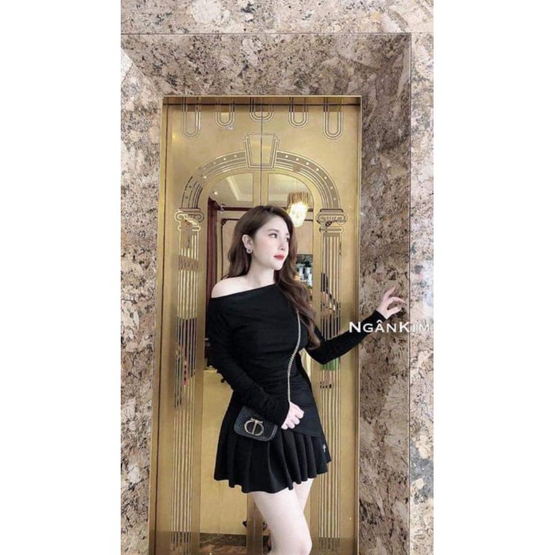 Áo lệch vai dài tay vạt chéo BCi