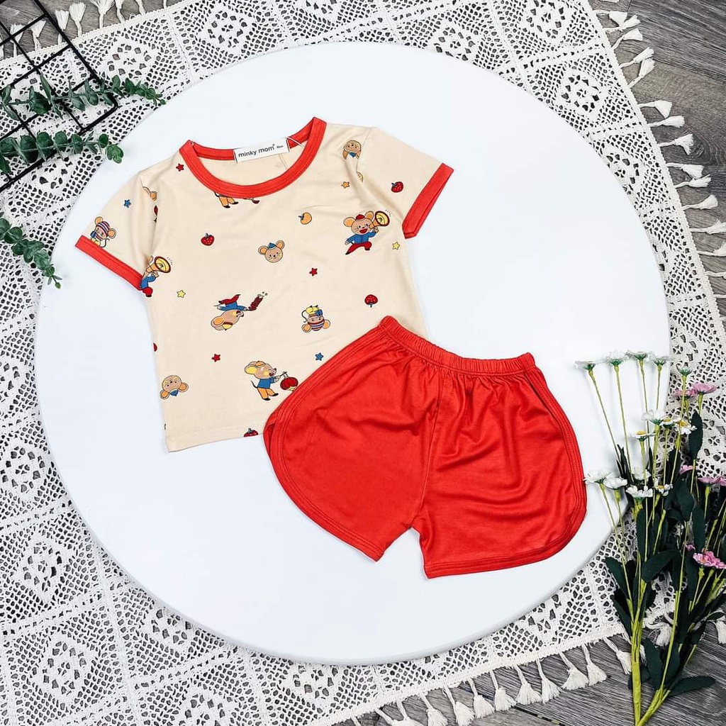 [Bé 19-32kg] Bộ Ngắn Tay Thun Lạnh MINKY MOM In Hình quần vát Cho Bé trai bé gái từ 19-32kg
