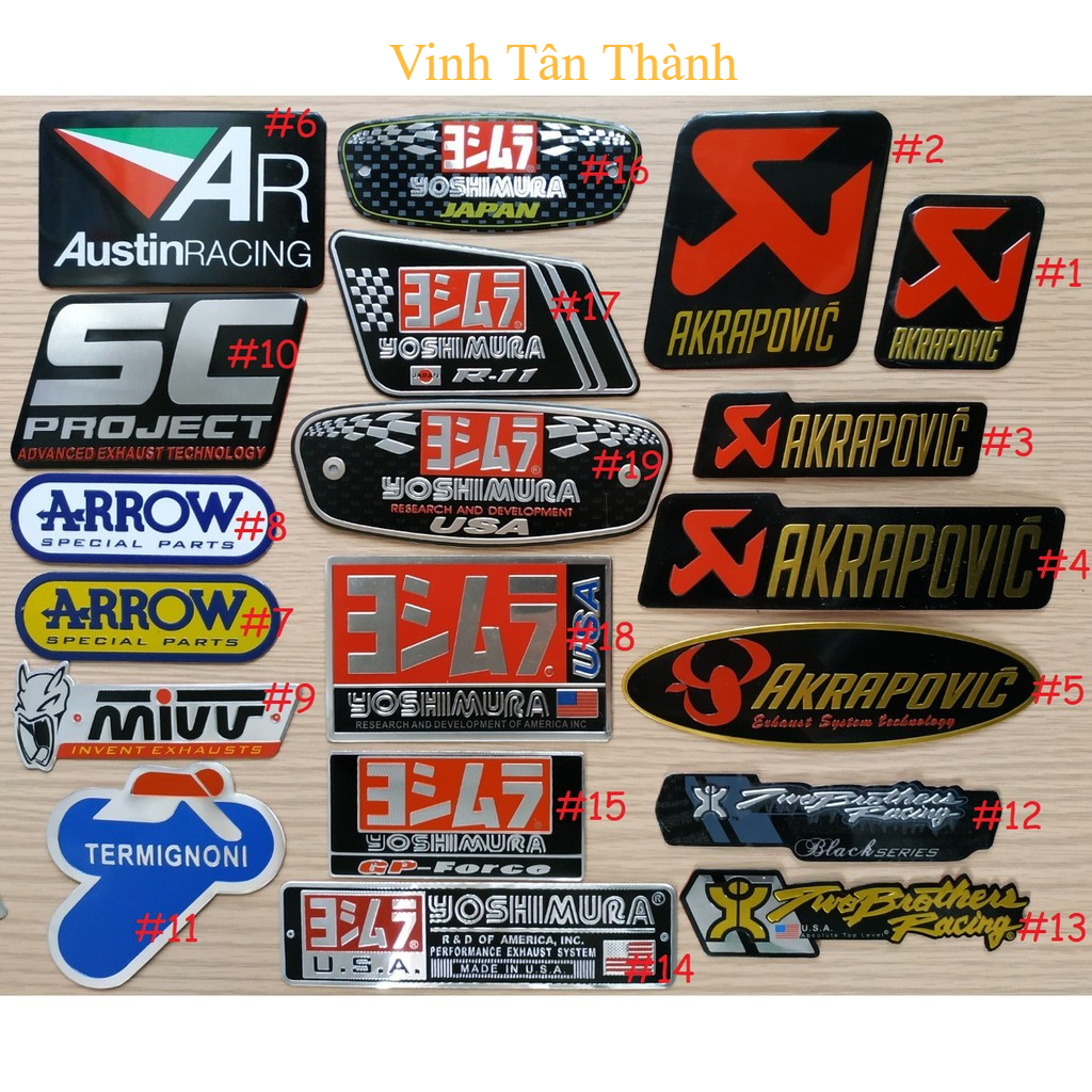Tem nhôm dán Pô xe, ống xả xe gắn máy