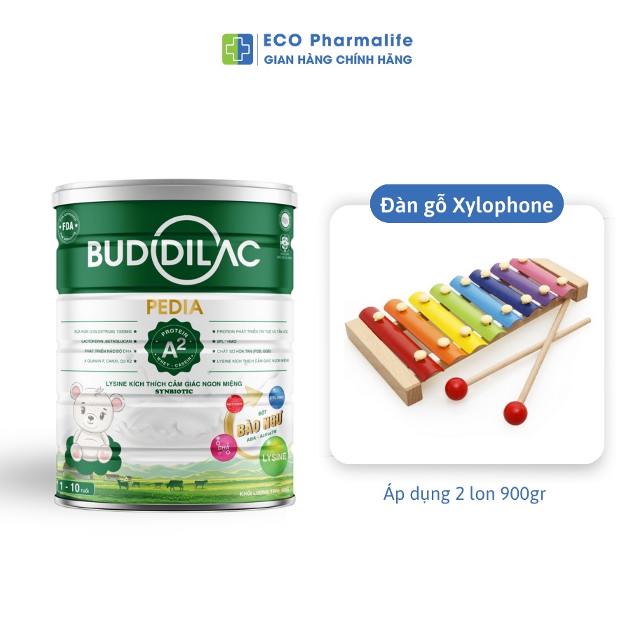 Sữa bột Buddilac Pedia - Lon 400gr, 900gr - Hỗ trợ giúp bé ăn ngon, tăng cân, phát triển toàn diện, sữa mát
