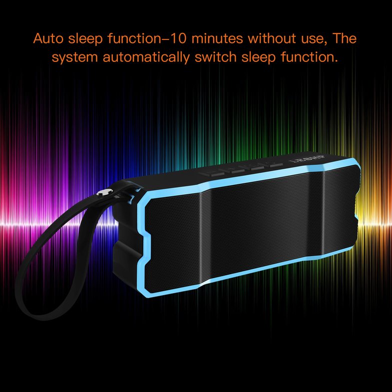 LESHP Outdoor Waterproof IP7 Automatic Sleep 3D Stereo Speaker