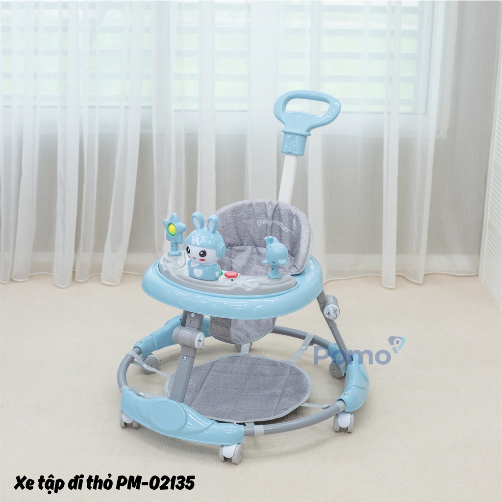Xe Tập Đi Thỏ Baby Walker PM-02135 Cho Bé Thiết Kế Mới Nhất 2022, Full Trọn Bộ Đầy Đủ Tay Cầm Và Tấm Lót Chân