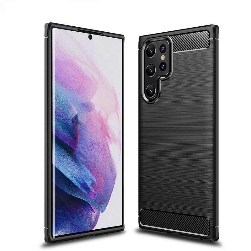 Ốp Điện Thoại Silicon Sợi Carbon Mặt Nhám Chống Rơi Cho Samsung Galaxy Note 20 10 S22 S21 S20 FE S10 Xcover 5 Pro Plus Ultra