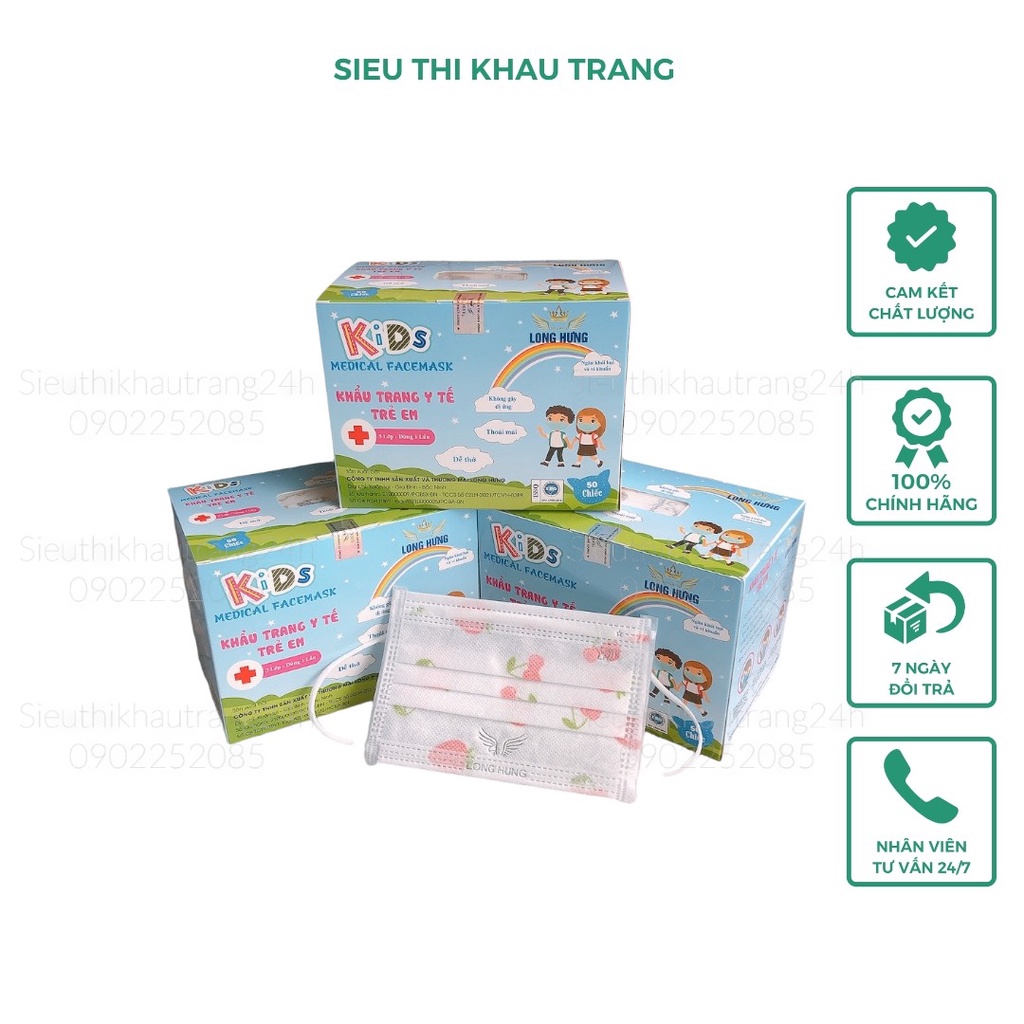 Khẩu Trang Y Tế Trẻ Em Kháng Khuẩn LOKA KIDs Mask In Hình Hoạ Tiết Cho Bé Từ 3-10 Tuổi