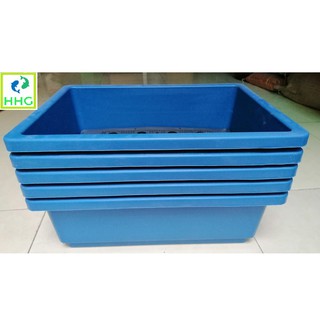 5 KHAY NHỰA TRỒNG RAU KÍCH THƯỚC 47X33X16CM - MÀU XANH