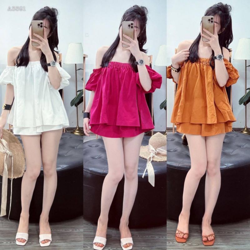 SET BỘ THÔ TRỄ VAI PHỐI QUẦN SHORT