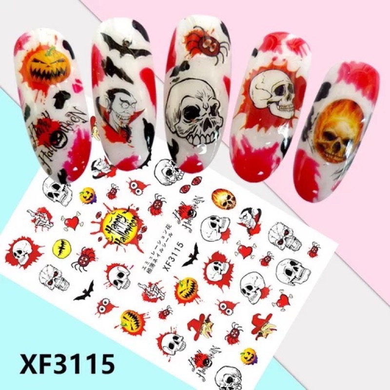 sticker 3d halloween mẫu mới dán móng tay nail