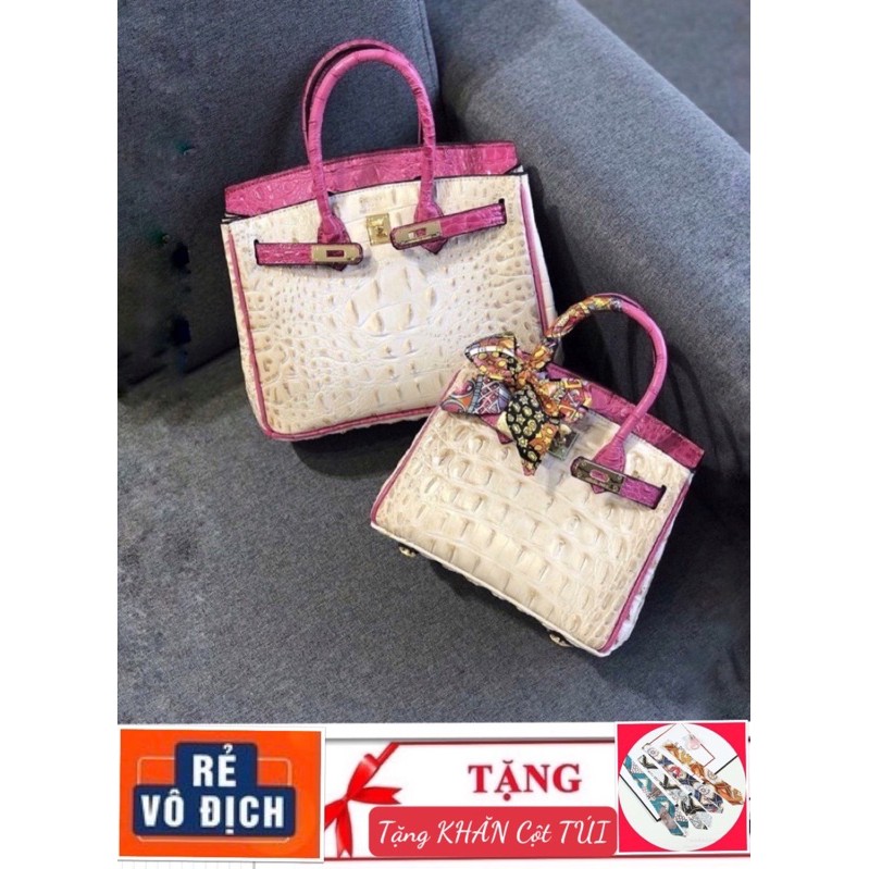 Túi xách nữ thời trang Birkin vân cá sấu size 20