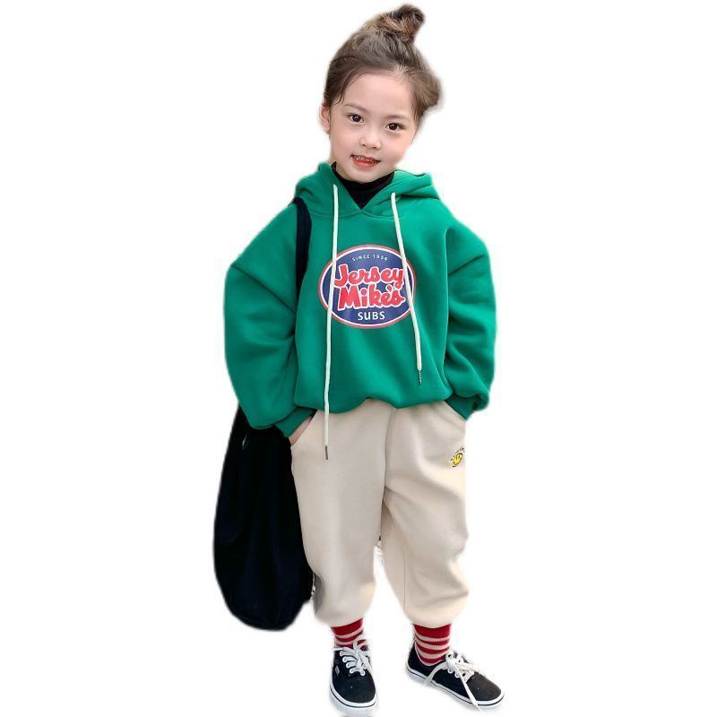 Áo khoác lông cừu dày có mũ trùm đầu mùa đông phong cách Hàn Quốc mới cho bé gái 2021