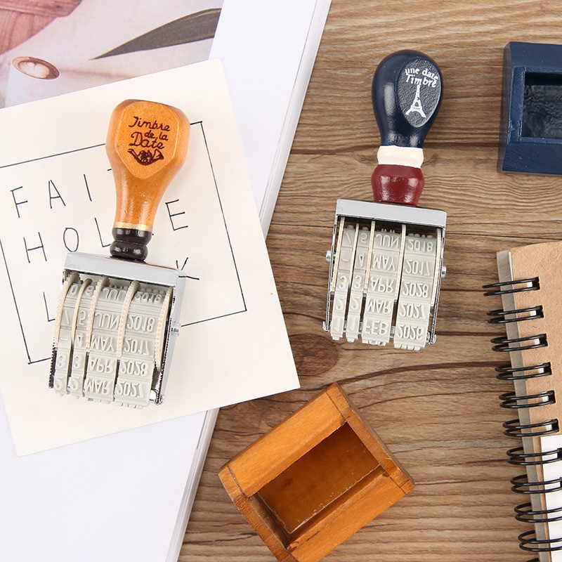 Con dấu lăn in ngày tháng năm bằng gỗ sáng tạo DIY