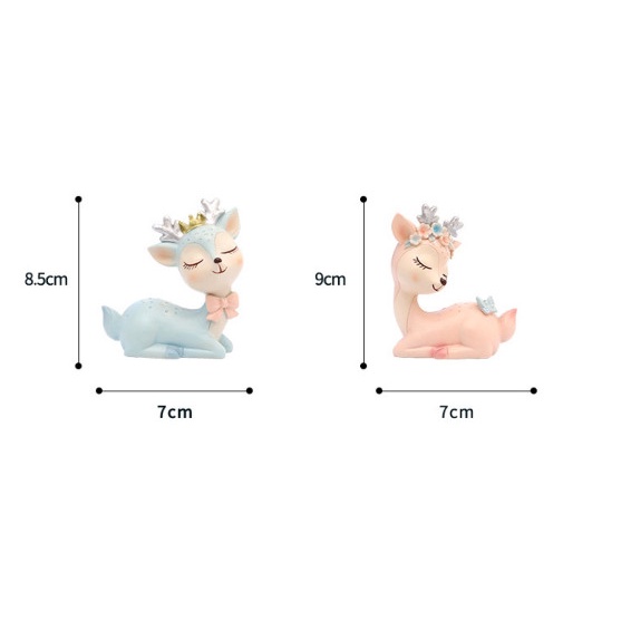 Set hươu Trang trí taplo - hươu bố mẹ và hươu con sang trọng đáng yêu, sinh động cho xế yêu