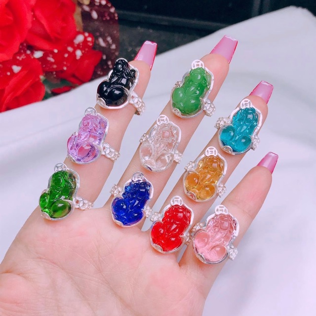 Nhẫn tỳ hưu , nhẫn nghê , tặng kèm hộp đựng , đủ màu đủ mệnh , đem lại tài lộc may mắn