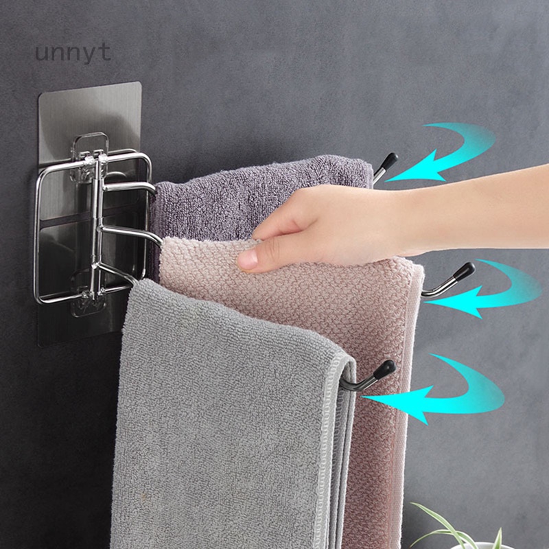 Giá Đỡ Khăn Tắm Bằng Thép Không Gỉ Thiết Kế Xoay Tiện Dụng Cho Phòng Tắm